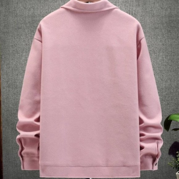 Baby Pink Mens Drop Shoulder Overcoat - Picture 2 of 4